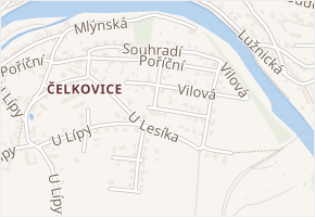 U Zahrad v obci Tábor - mapa ulice