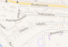 Údolní v obci Tábor - mapa ulice
