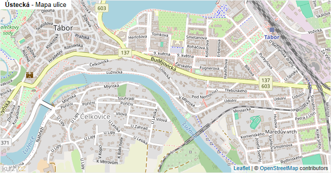 Ústecká - mapa ulice