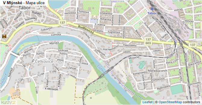 V Mlýnské - mapa ulice