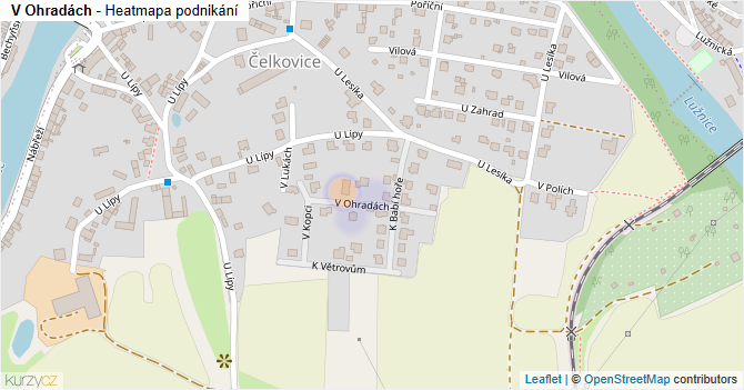 V Ohradách - mapa podnikání