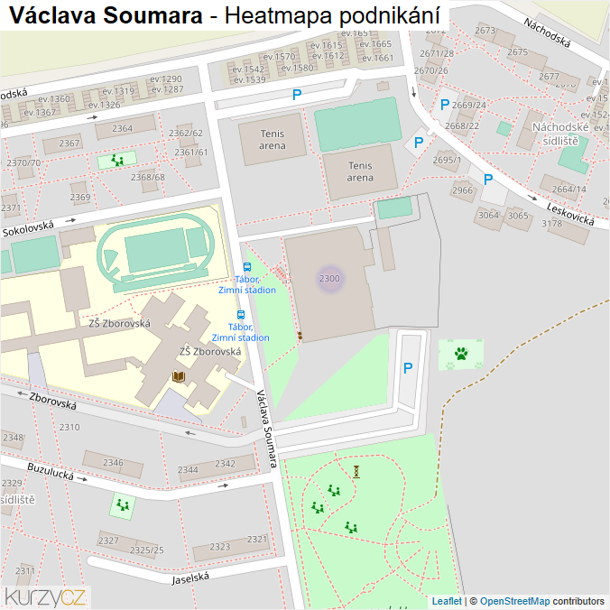 Mapa Václava Soumara - Firmy v ulici.