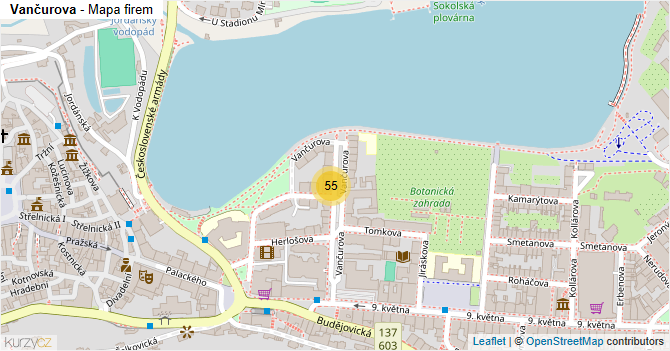 Vančurova - mapa firem