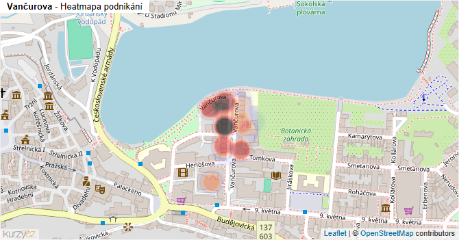 Vančurova - mapa podnikání