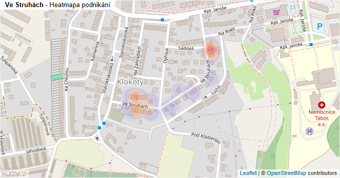 Ve Struhách - mapa podnikání
