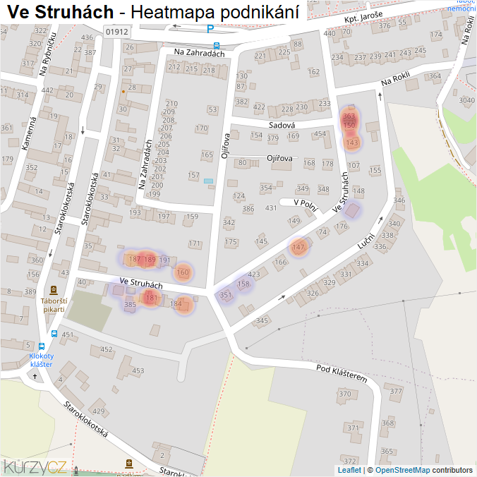 Mapa Ve Struhách - Firmy v ulici.
