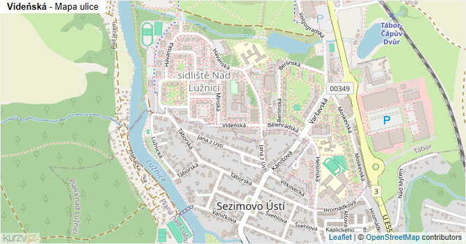 Vídeňská - mapa ulice
