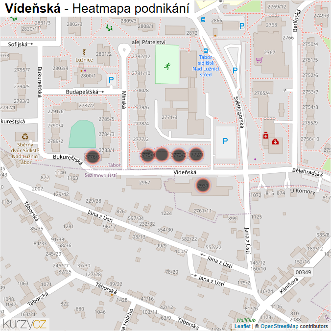 Mapa Vídeňská - Firmy v ulici.