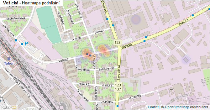 Vožická - mapa podnikání