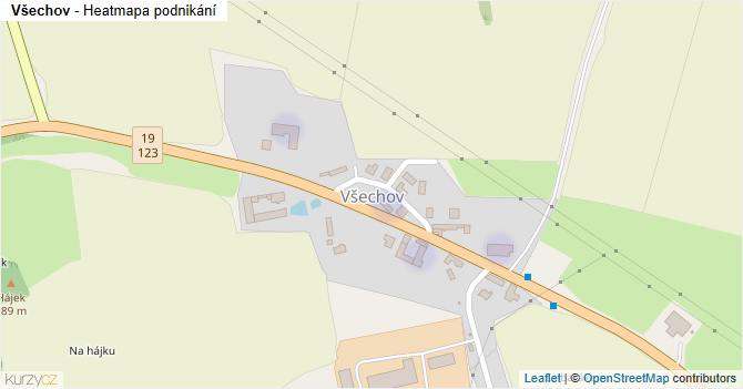 Všechov - mapa podnikání