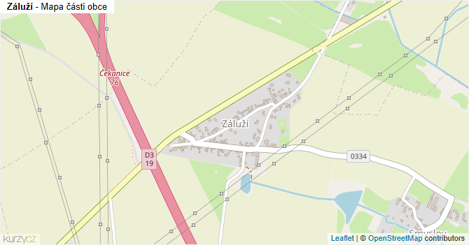 Záluží - mapa části obce