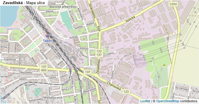 Zavadilská - mapa ulice