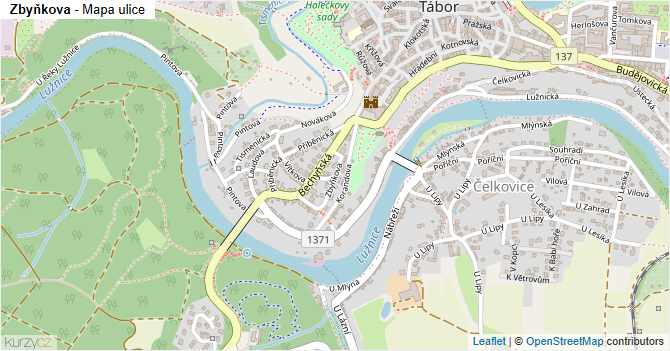 Zbyňkova - mapa ulice