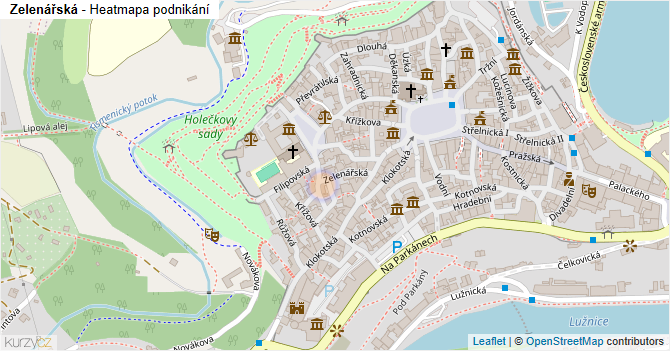 Zelenářská - mapa podnikání
