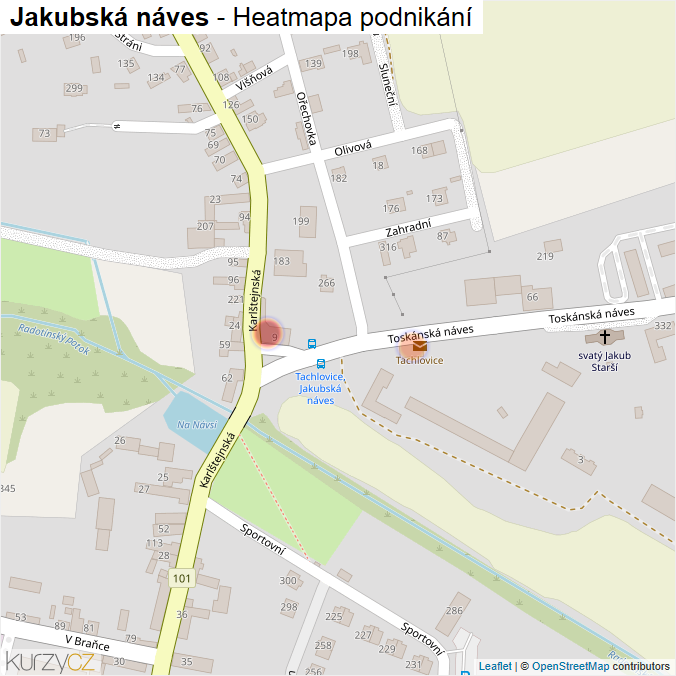 Mapa Jakubská náves - Firmy v ulici.