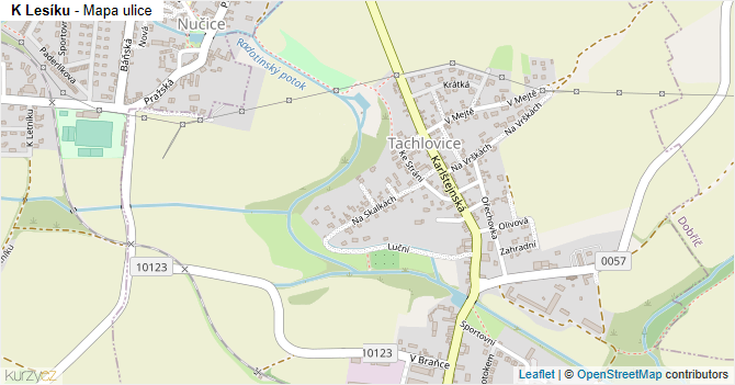 K Lesíku - mapa ulice