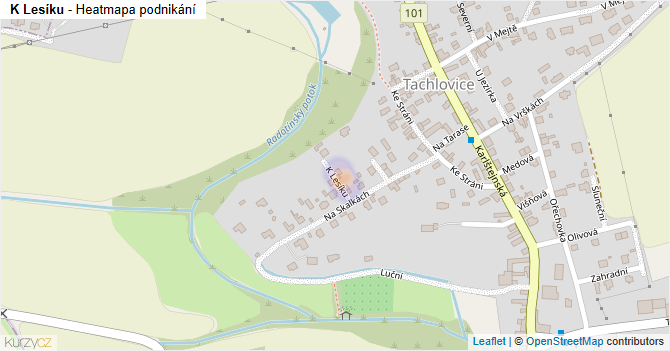 K Lesíku - mapa podnikání