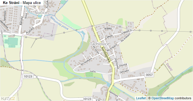 Ke Stráni - mapa ulice