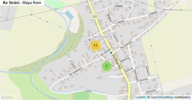 Ke Stráni - mapa firem