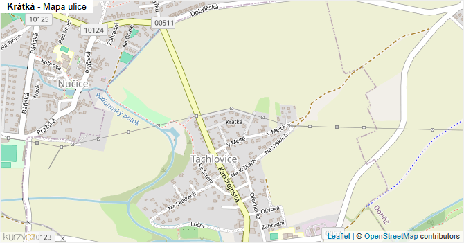 Krátká - mapa ulice