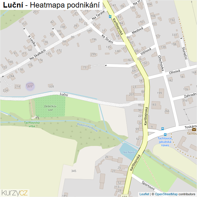 Mapa Luční - Firmy v ulici.