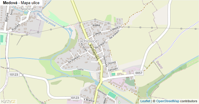 Medová - mapa ulice