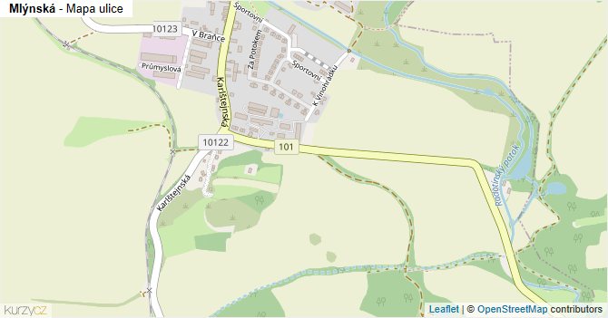 Mlýnská - mapa ulice