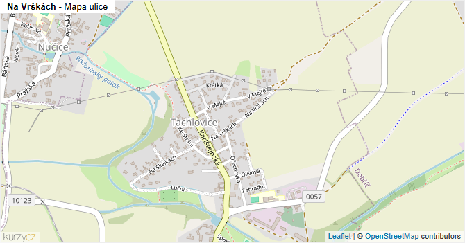 Na Vrškách - mapa ulice