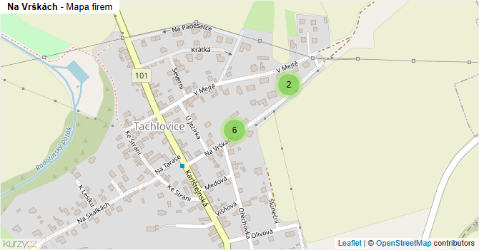 Na Vrškách - mapa firem