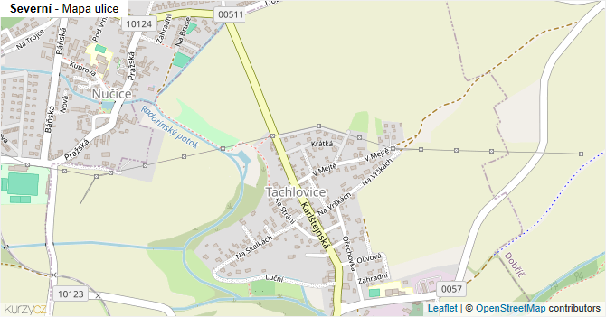 Severní - mapa ulice