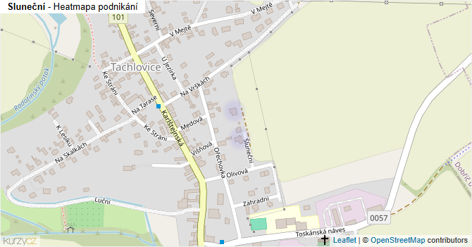 Sluneční - mapa podnikání