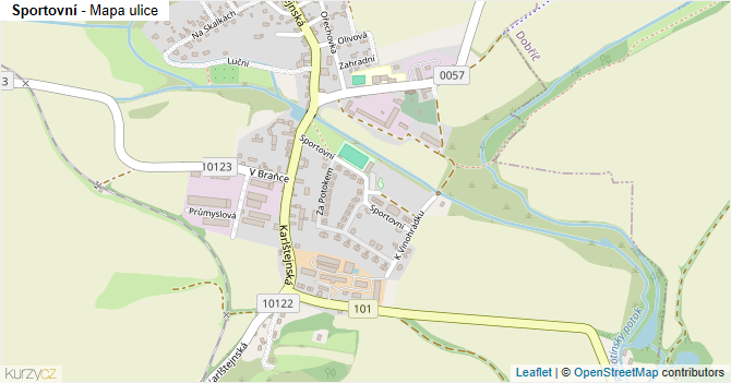Sportovní - mapa ulice