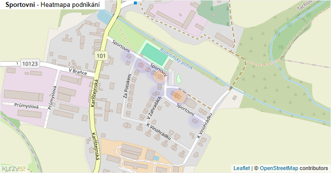 Sportovní - mapa podnikání