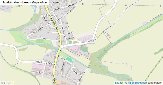 Toskánská náves - mapa ulice