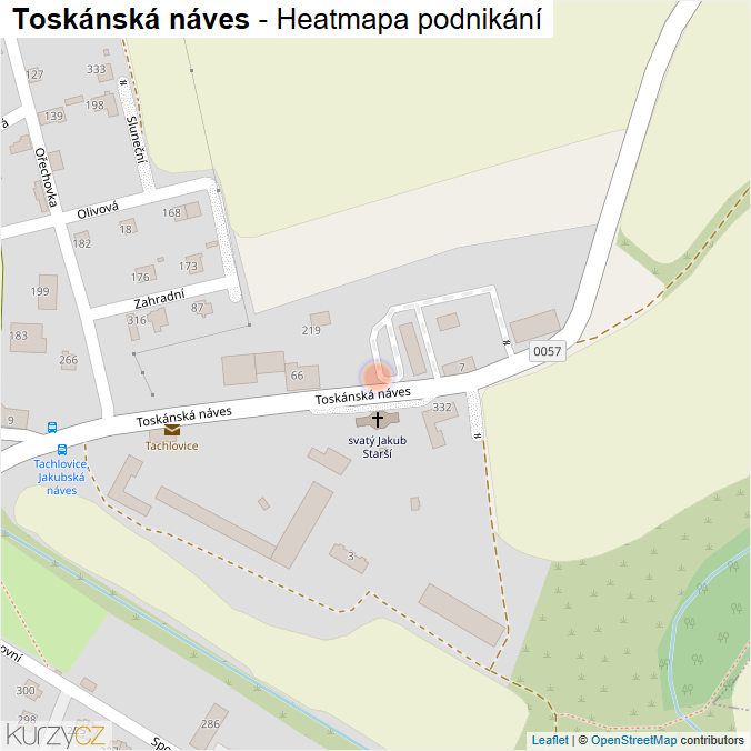 Mapa Toskánská náves - Firmy v ulici.