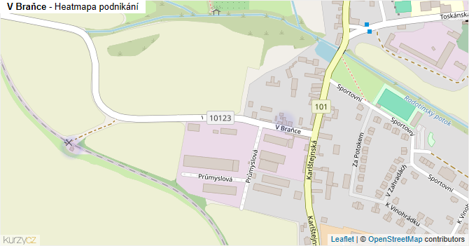 V Braňce - mapa podnikání