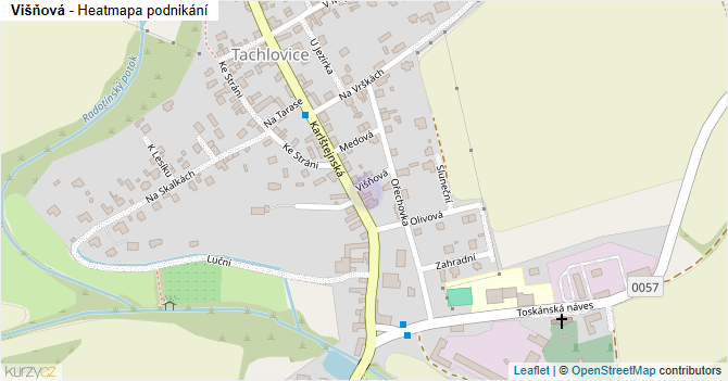 Višňová - mapa podnikání