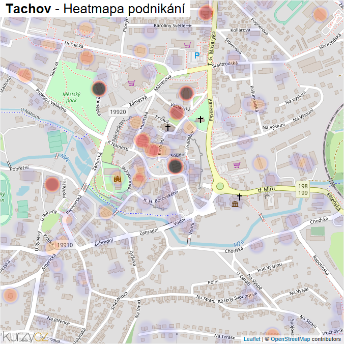 Mapa Tachov - Firmy v obci.