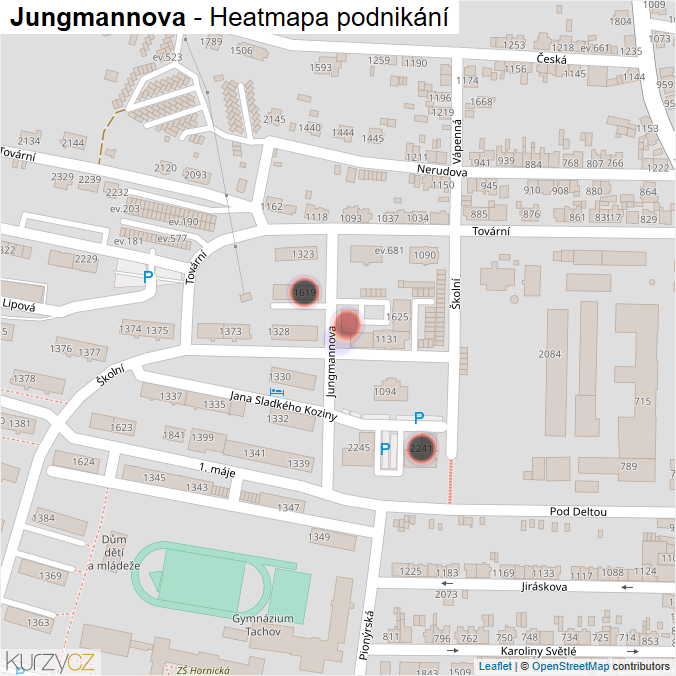 Mapa Jungmannova - Firmy v ulici.