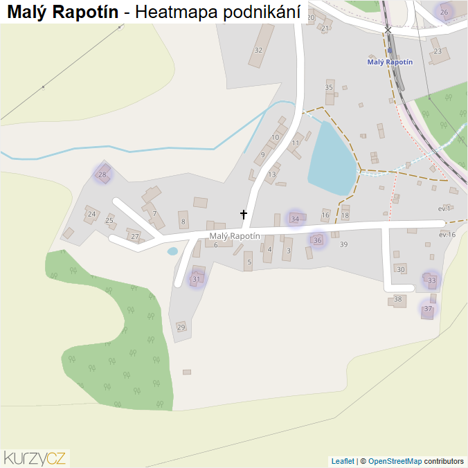 Mapa Malý Rapotín - Firmy v části obce.