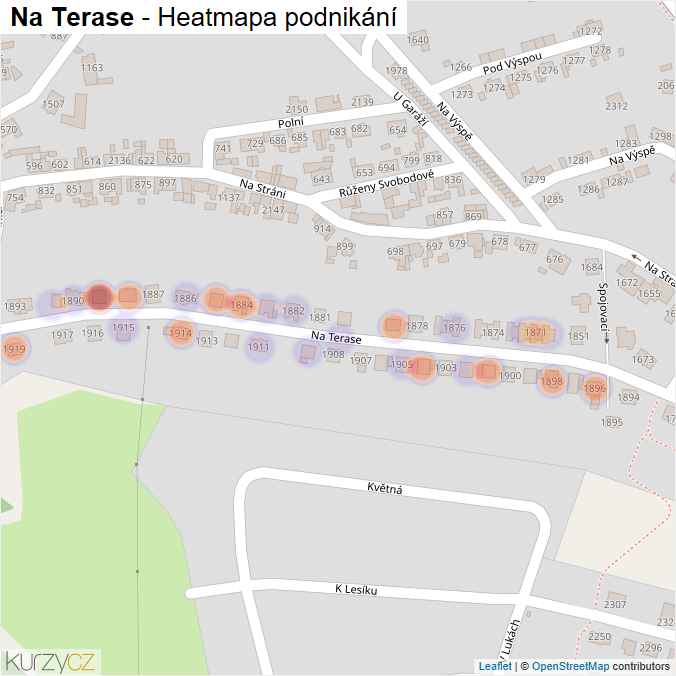 Mapa Na Terase - Firmy v ulici.