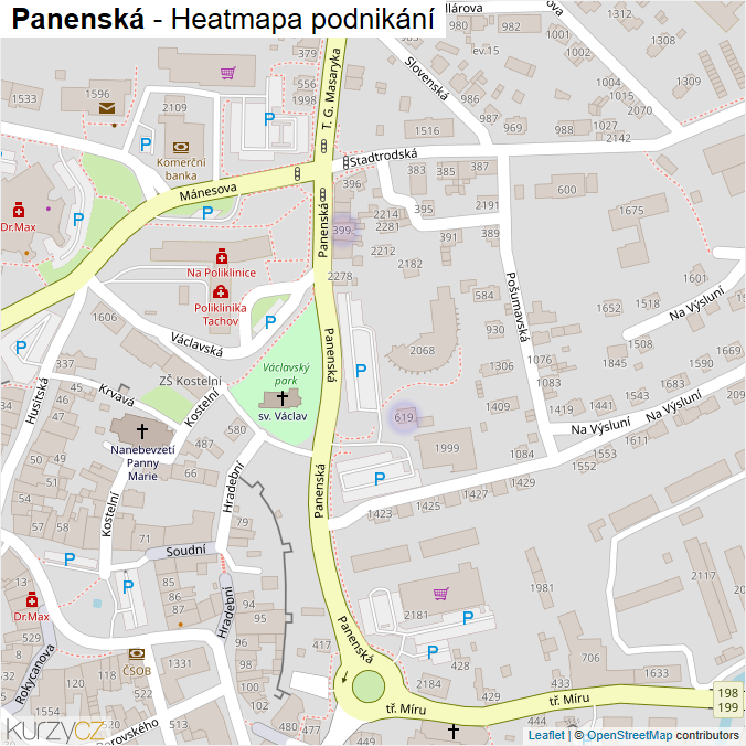 Mapa Panenská - Firmy v ulici.