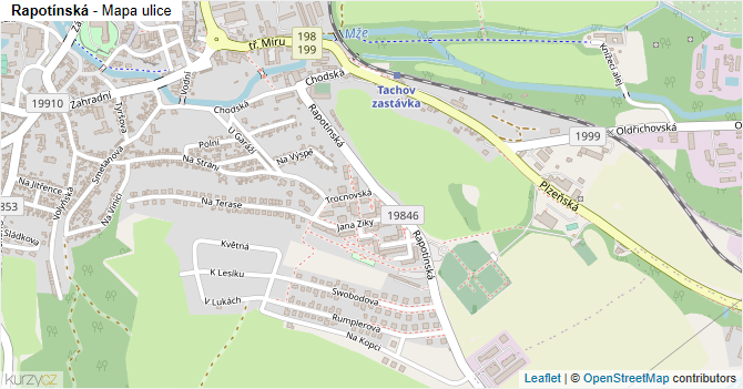 Rapotínská - mapa ulice