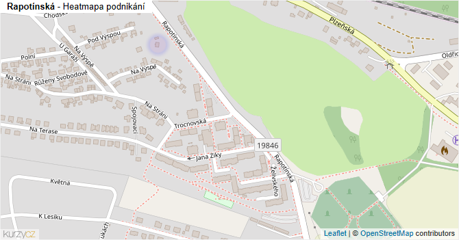 Rapotínská - mapa podnikání