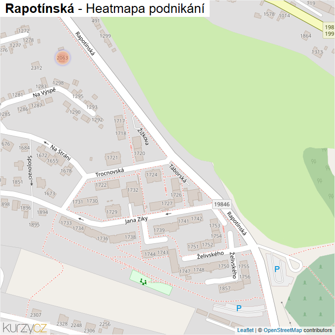 Mapa Rapotínská - Firmy v ulici.