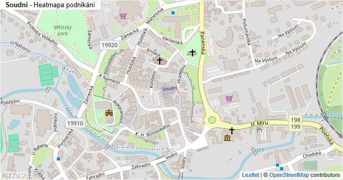 Soudní - mapa podnikání