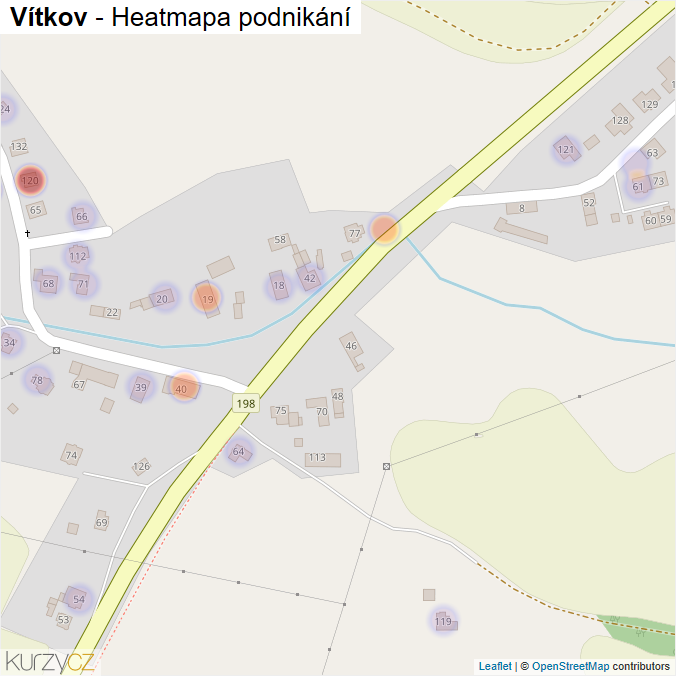 Mapa Vítkov - Firmy v části obce.