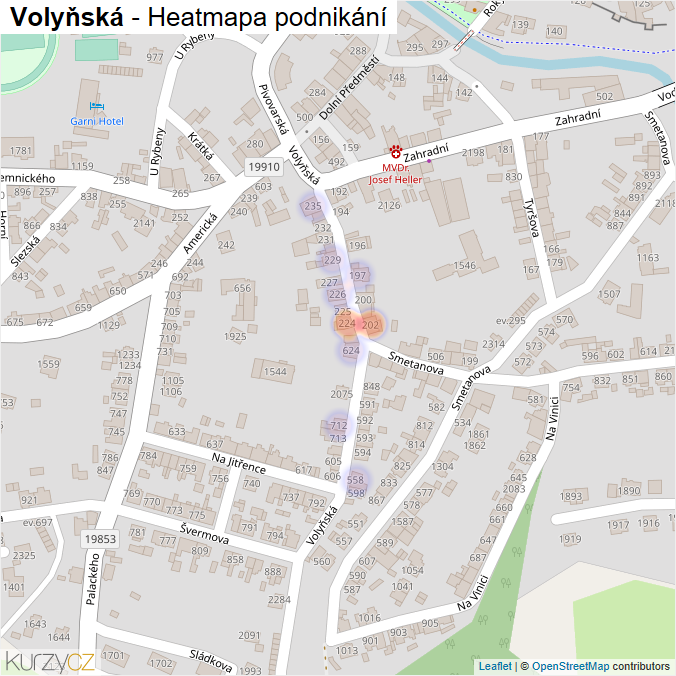 Mapa Volyňská - Firmy v ulici.