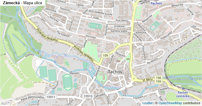 Zámecká - mapa ulice