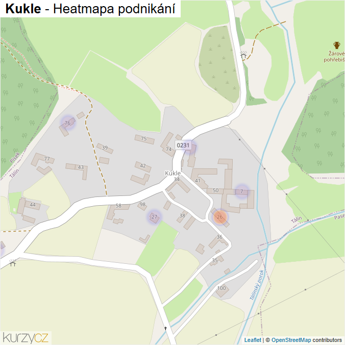 Mapa Kukle - Firmy v části obce.
